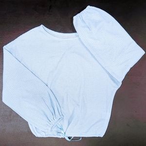 Waffle Knit Crop Pullover Size S